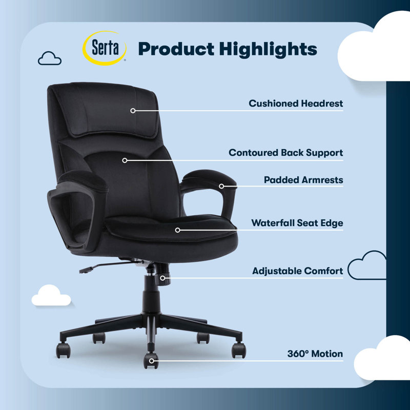 Comfort Classic Swivel Executive Office Chair, Black