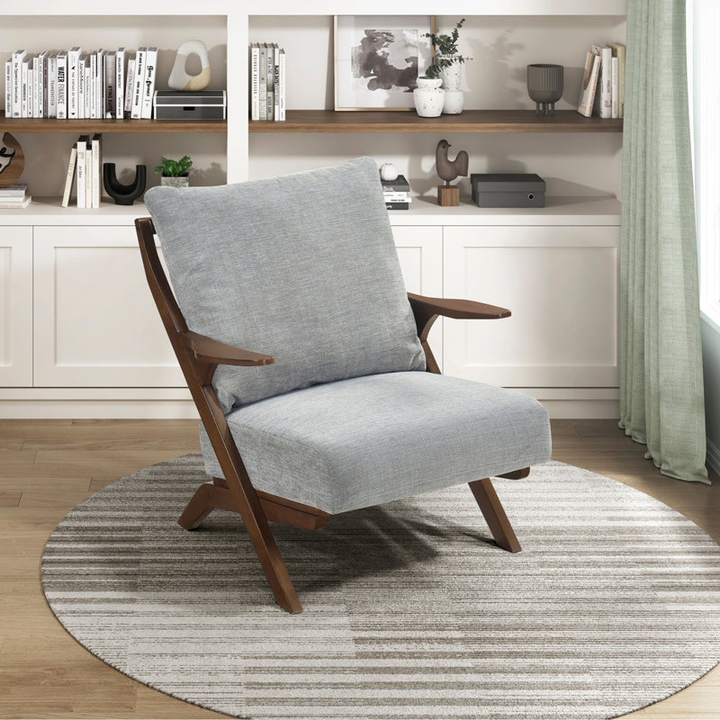 Chaise d'appoint de style Mid-Century moderne, Gris, Brun