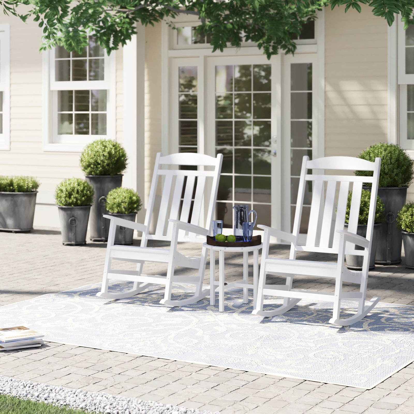POLYWOOD Presidential 3-Piece Rocker Set, White