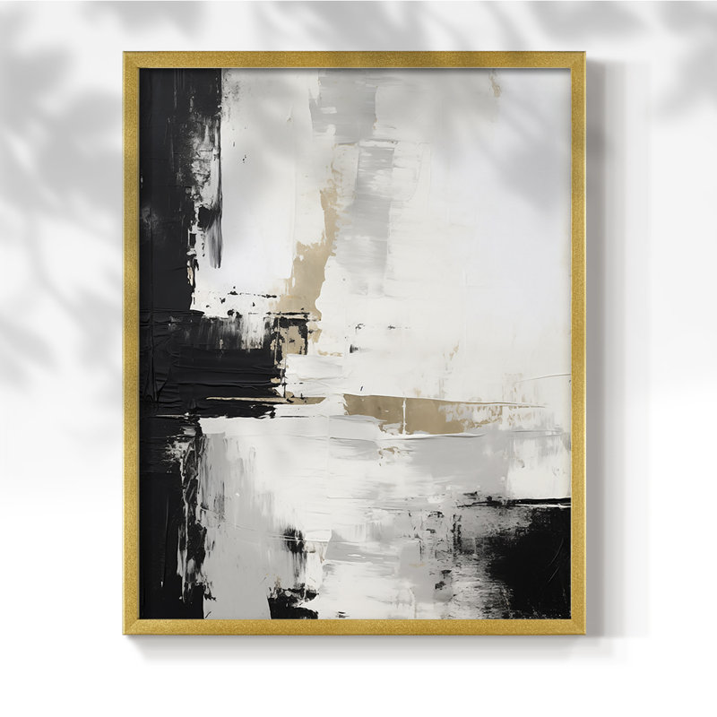 Série ABSTRACT Dxxi - reproduction encadrée de qualité supérieure - prête à être accrochée - aucun clou requis, Doré