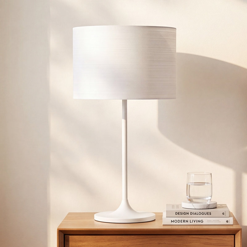 California Metal Table Lamp, White, Gray
