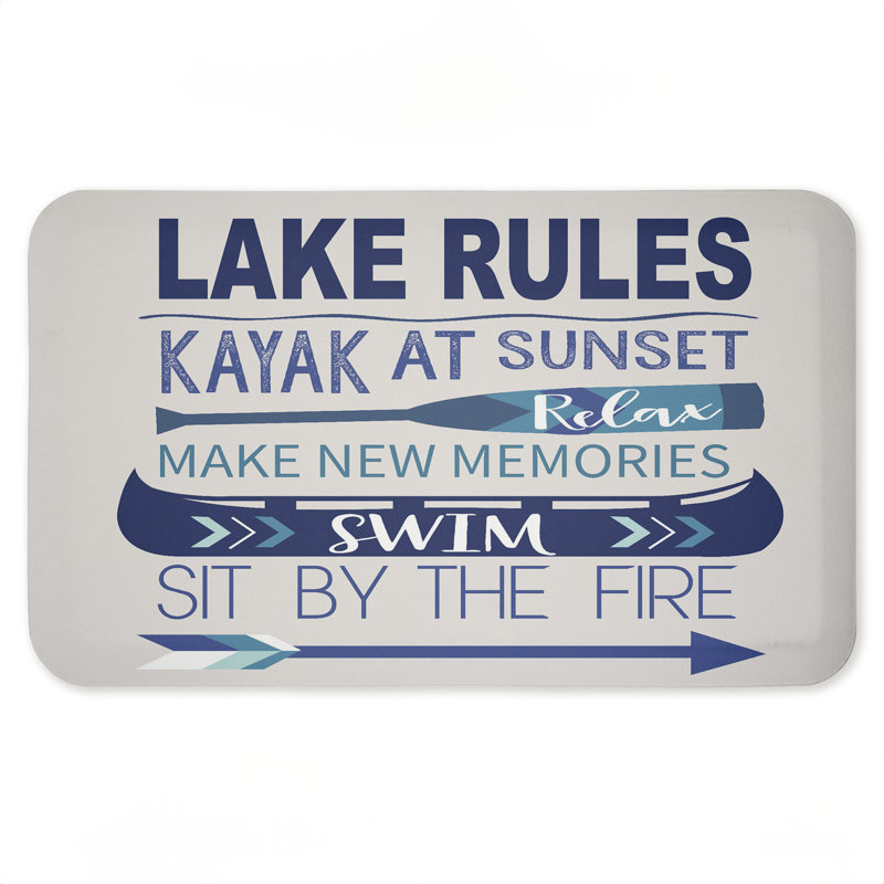 Tapis de sol anti-fatigue imprimé Lake Time Traditions, par Louise Allen Designs, 30 po x 18 po