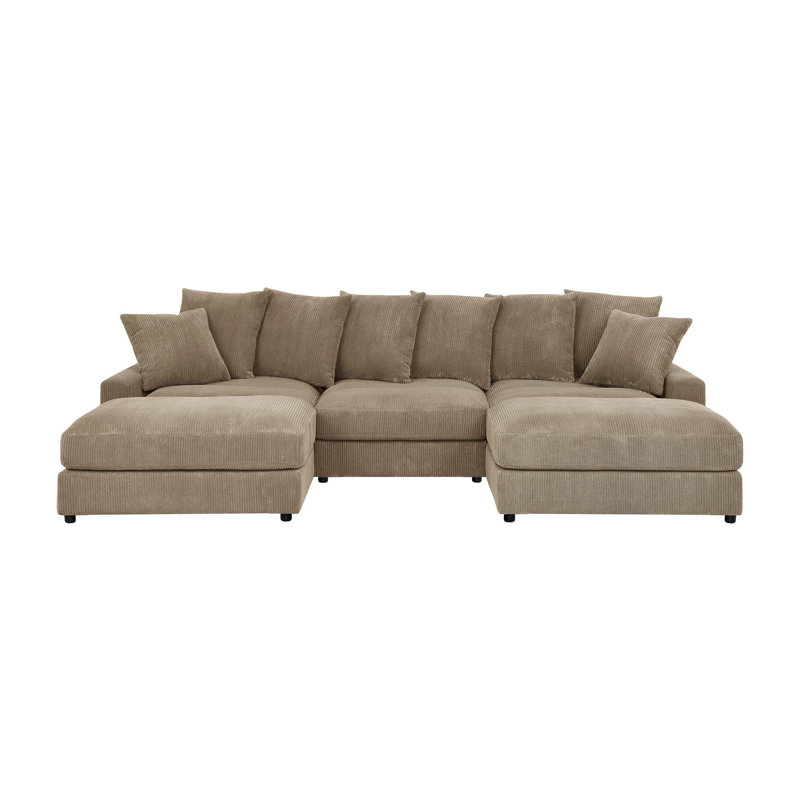 Reversible Modular Corner Sectional with Ottoman, Camel