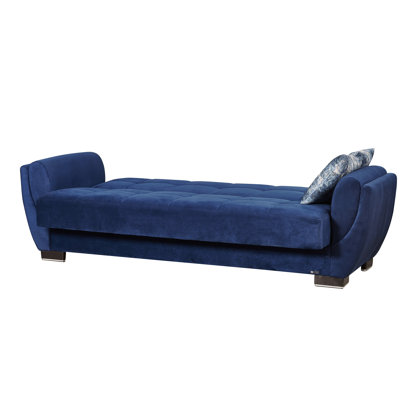 Canapé-lit en chenille avec rangement en bleu, compartiment pratique bleu, assurance de la qualité