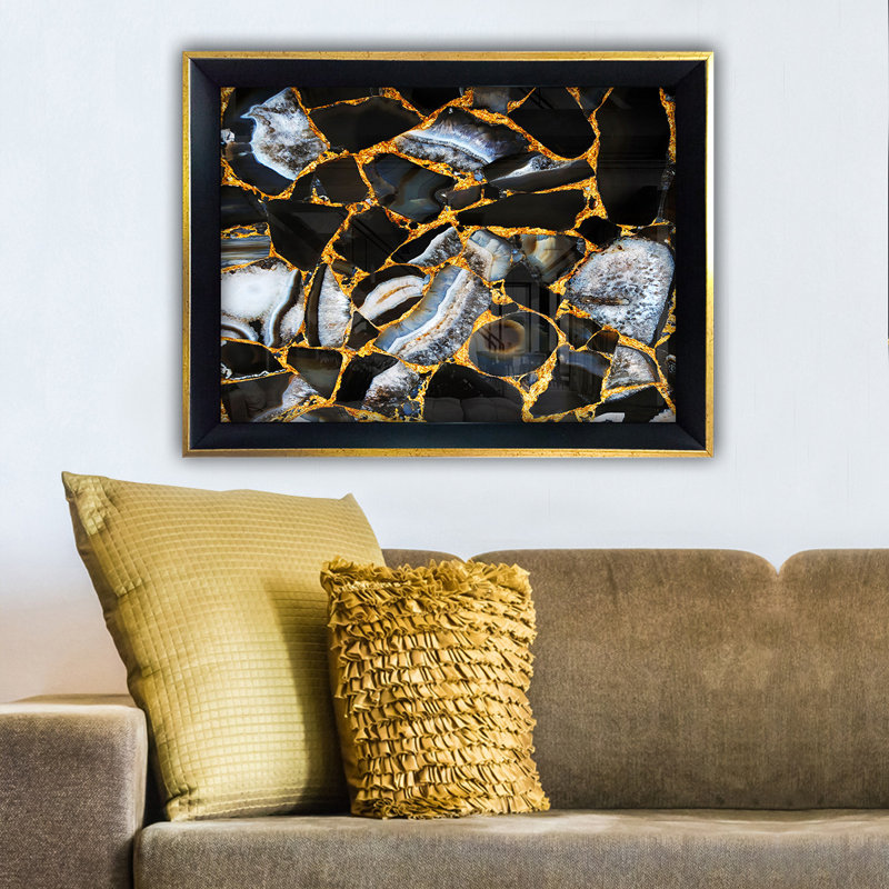 Élégante peinture décorative encadrée, 13,8 po x 17,7 po | 100% verre (0,16 po d'épaisseur) et cadre en bois (1,6 po d'épaisseur) | Impression numérique UV | Parfait pour la décoration intérieure, le salon et l'esthétique de bureau