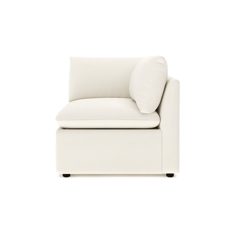 Kallie Upholstered Modular Right Arm Chair, Loppolo Off White Linen Blend