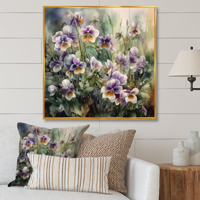 Pétunias florissants mauves sur toile