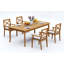 5 Pcs Grade-A Teak Wood Dining Set: 83" Rectangle Table And 4 Granada Stacking Arm Chairs #11GR1804-1181298774