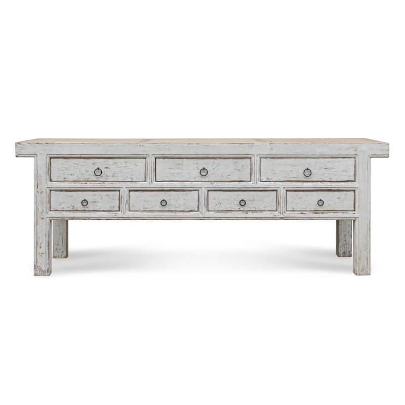 Capri Solid Wood Sideboard, White, 35"H x 98"W x 19.7"D
