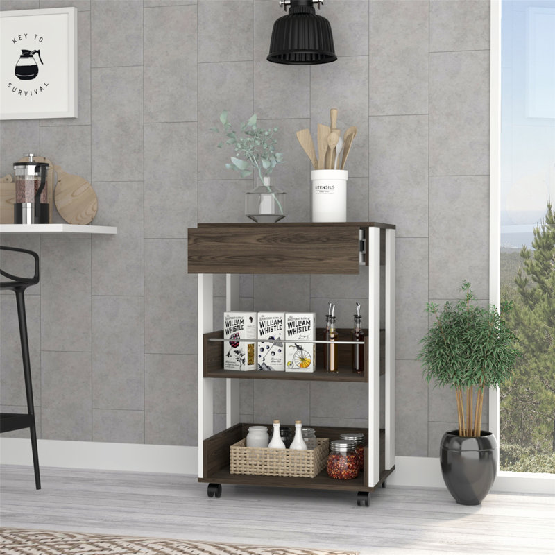 Versatile Kitchen Cart with Efficient Storage and Mobility Options