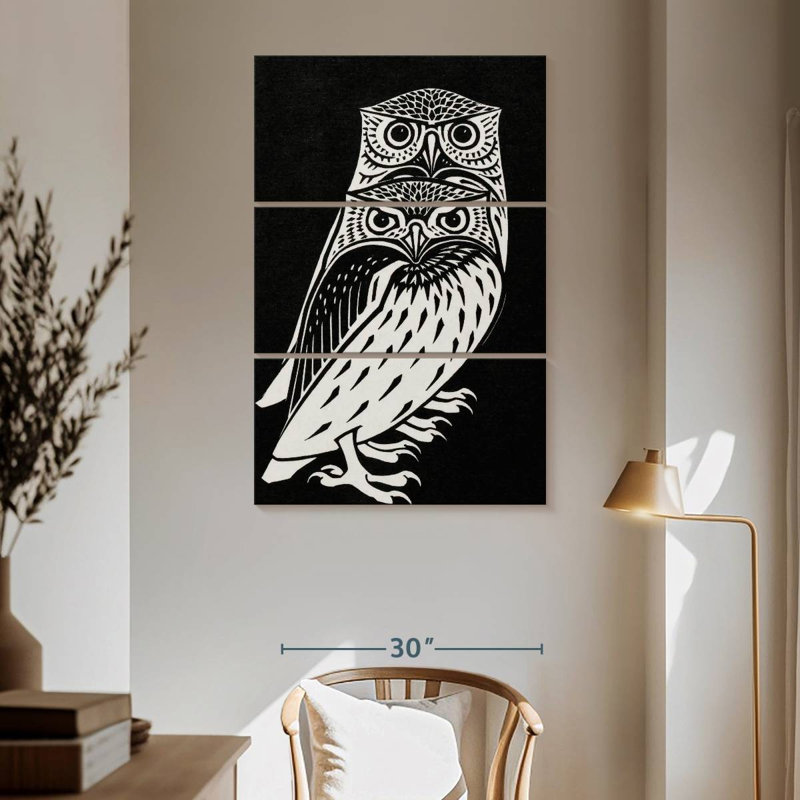 Brampt Two Owls 1921, 65" H x 42" W