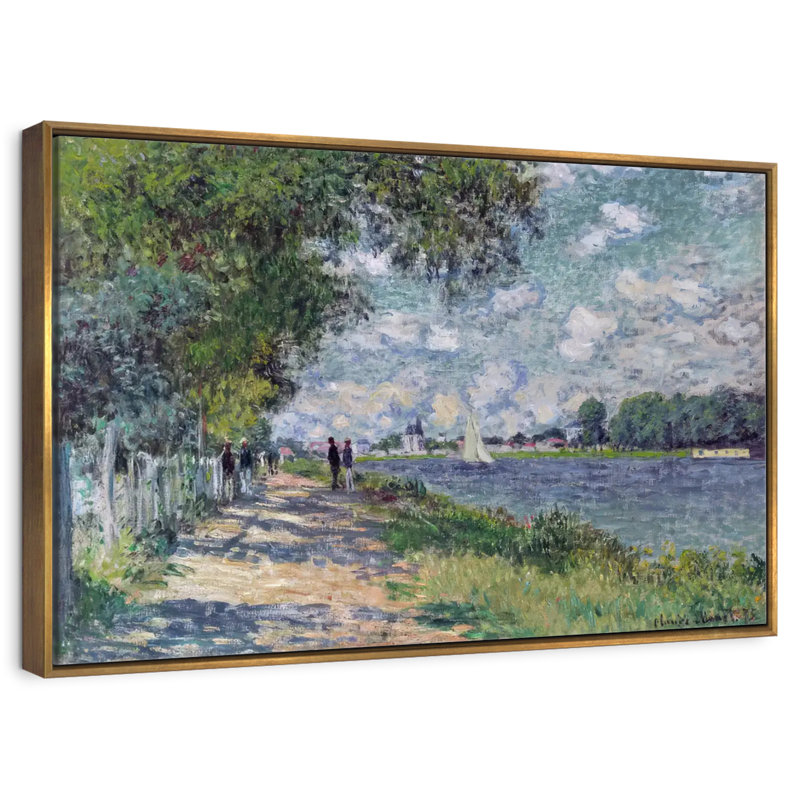 La seine à Argenteuil, 1875, 46 po x 31 po, Cadre flottant doré