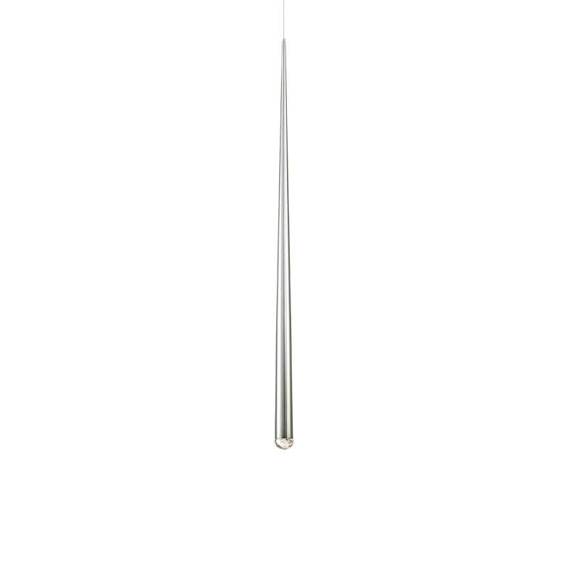 Cascade 1 - Light Single Cylinder LED Pendant, 28" H x 1.63" W x 1.63" D, Polished Nickel