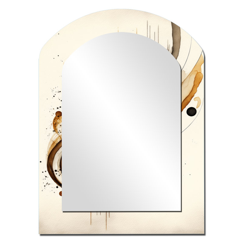 Miroir mural brun et noir I, 34 po x 25 po
