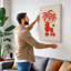 Poodle Under Palms Mid-Century - Wrapped Canvas-2000638247-2000638254