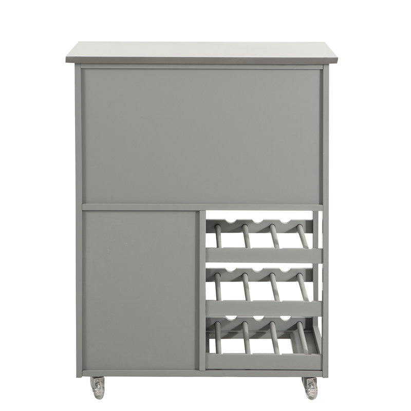 Erland Kitchen Trolley, Grey/Silver, Stainless steel