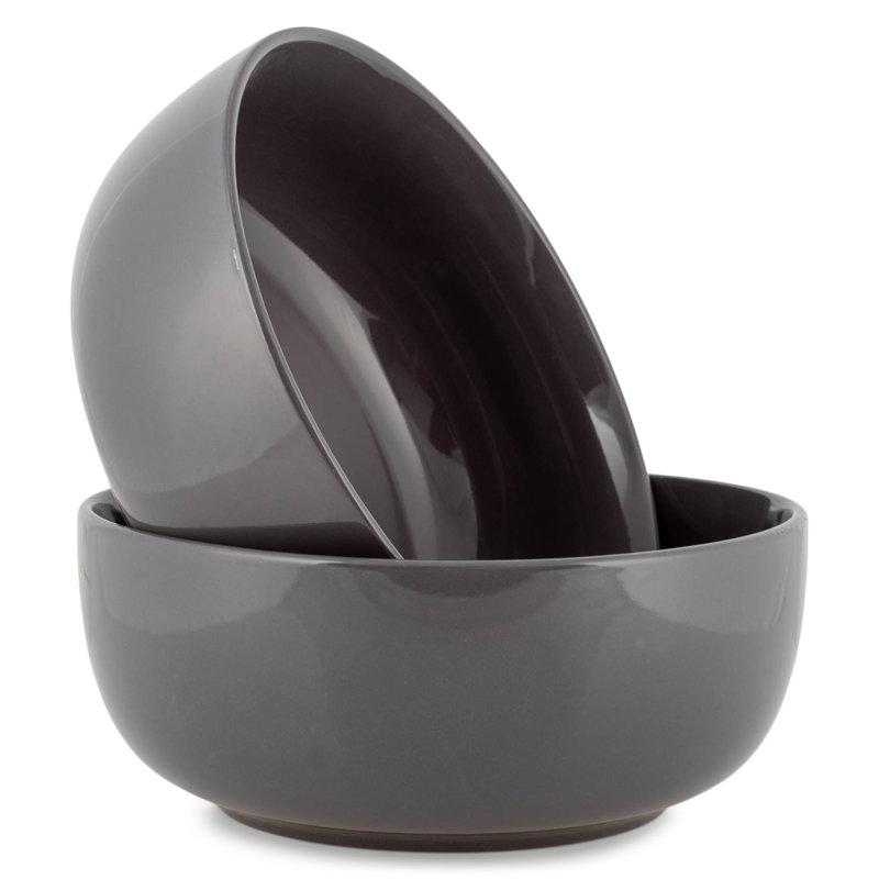 Ensemble de 2 bols à pâtes, gris anthracite, Gris
