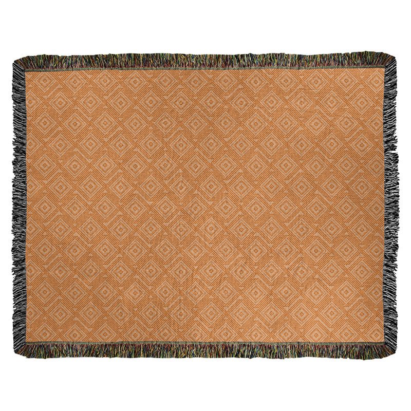 Couverture en coton tissé Katelyn Elizabeth, l 37 po x L 52 po, Orange
