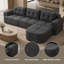  Canapé modulaire 112 po avec méridienne modulaire 112 po avec méridienne, chenille, canapé sans assemblage, gris-131146783
