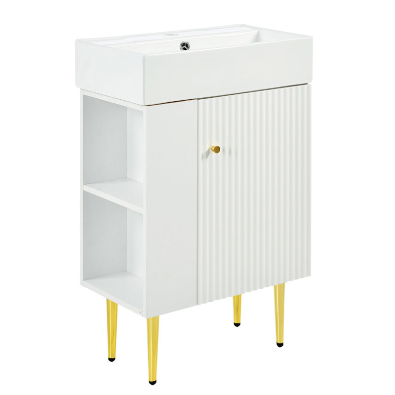 Meuble-lavabo de salle de bain 21,6 po, Doré