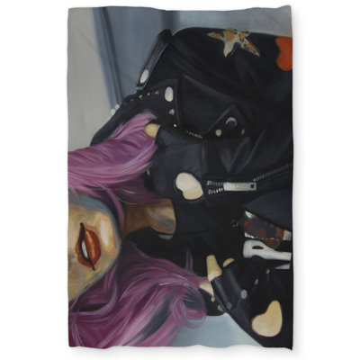 Young punk woman duvet cover - Pop art hyperrealist decor