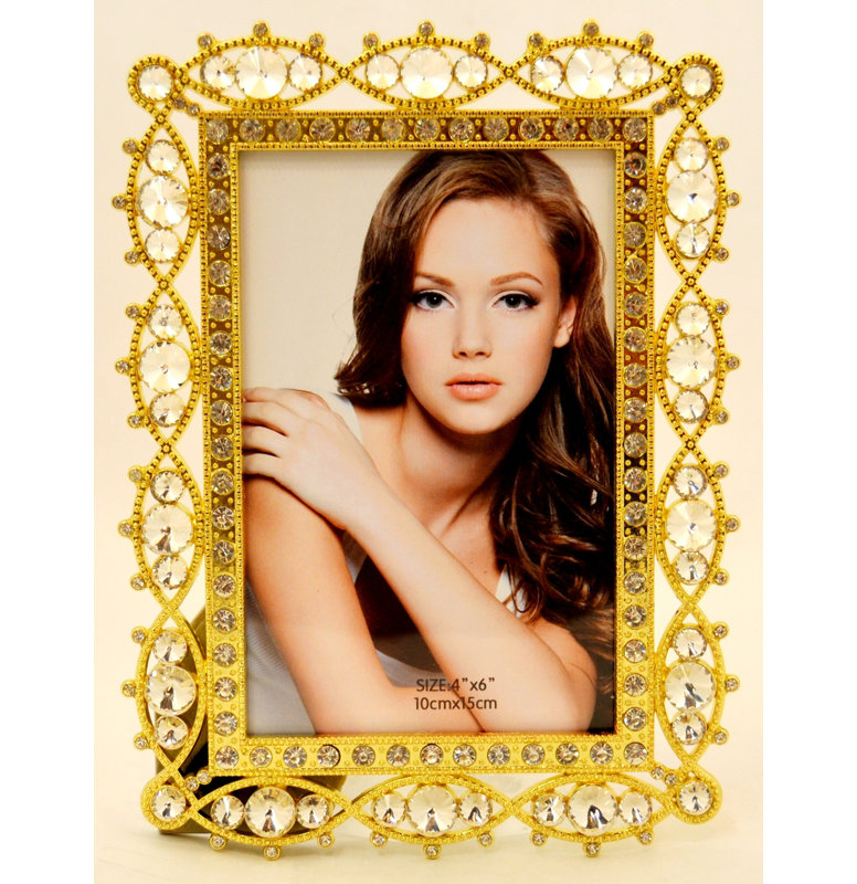 Metal Gilded Picture Frame, 4" x 6", Gold