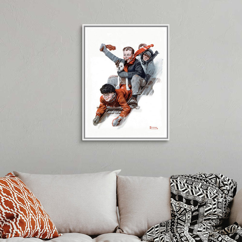 Art mural sur toile Norman Rockwell, Cadre flottant blanc, H 34 po x l 26 po x P 1,75 po