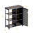 Bamboo Storage Cabinet with Door and 3 Open Shelves-1893637738