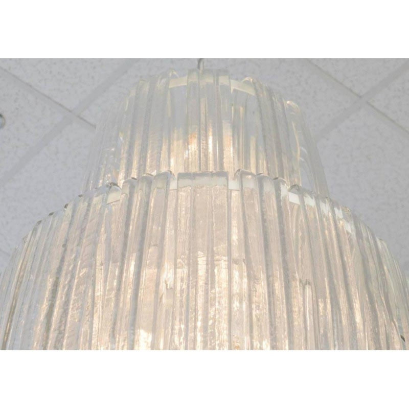 Lustre cascade Venetain, Argent antique, H 40 po x l 20 po x P 20 po, Transparent lisse