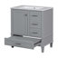 Ensemble de meuble-lavabo moderne avec lavabo 30 po, meuble-lavabo moderne avec porte à fermeture douce et 3 tiroirs, structure en bois massif-820456037