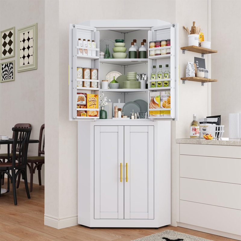 Armoire de coin Farmhouse, Blanc
