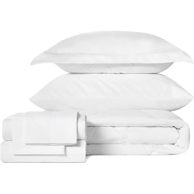 Ensemble d'édredon pour lit dans un sac 7 pièces avec draps et taies d'oreiller, lin