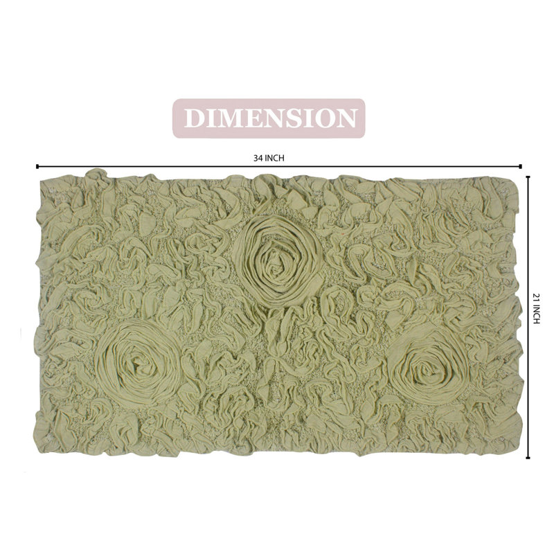 Tapis pour salle de bain Schoenberger, L 34 po x l 21 po, Vert