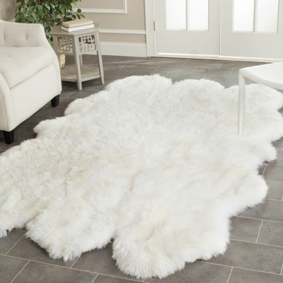 Vita Solid Colour Sheepskin 122cm X 183cm Area Rug