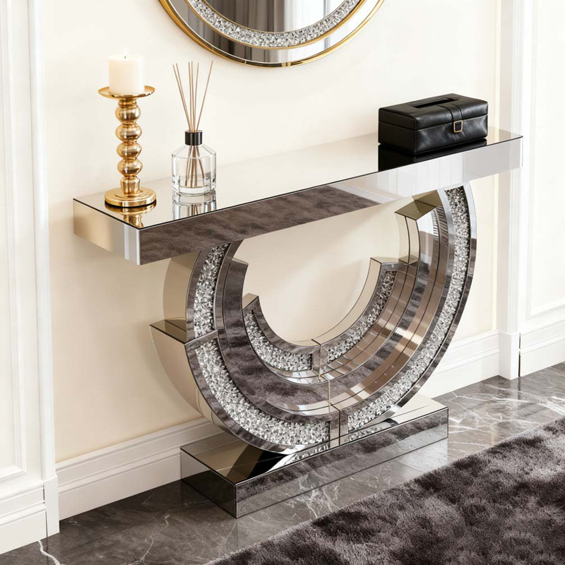 Table de couloir 3C en forme de diamant concassé pour la console centrale à miroir en diamant de l'hôtel