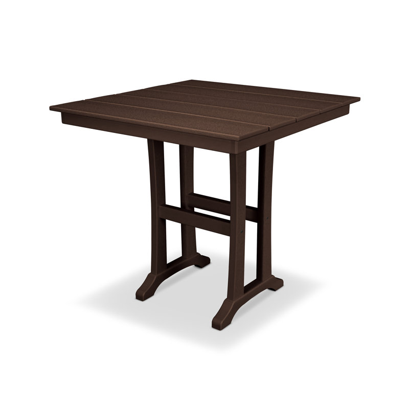 Table de comptoir à tréteaux Farmhouse, l 37,5 po x L 37,63 po x H 37 po, Château de sable