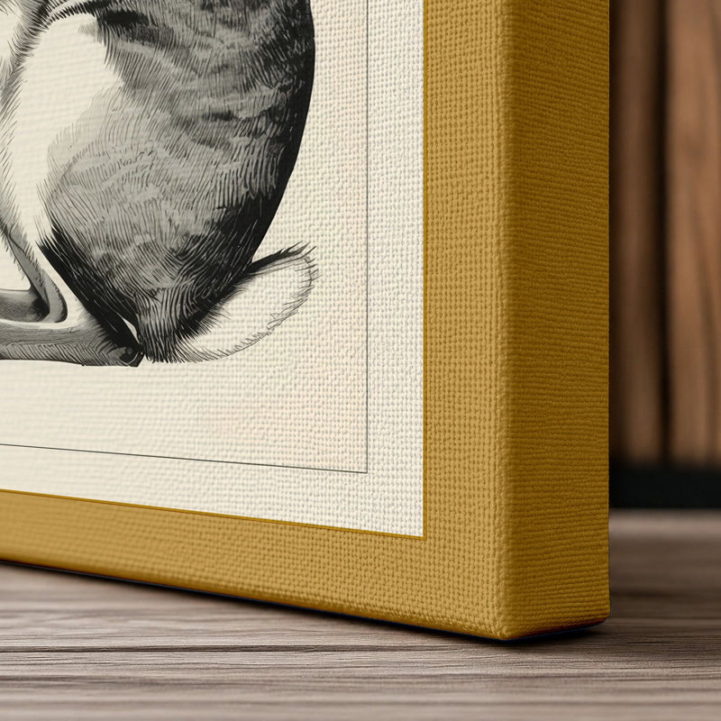 Watchful Hare Botanical - Wrapped Canvas, 18x12 - 45.7 x 30.5 cm, Ochre Border