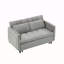 Canapé-lit compact en velours gris moderne, canapé-lit convertible 3-en-1 avec coussins et poches, idéal pour les petits espaces-362791306