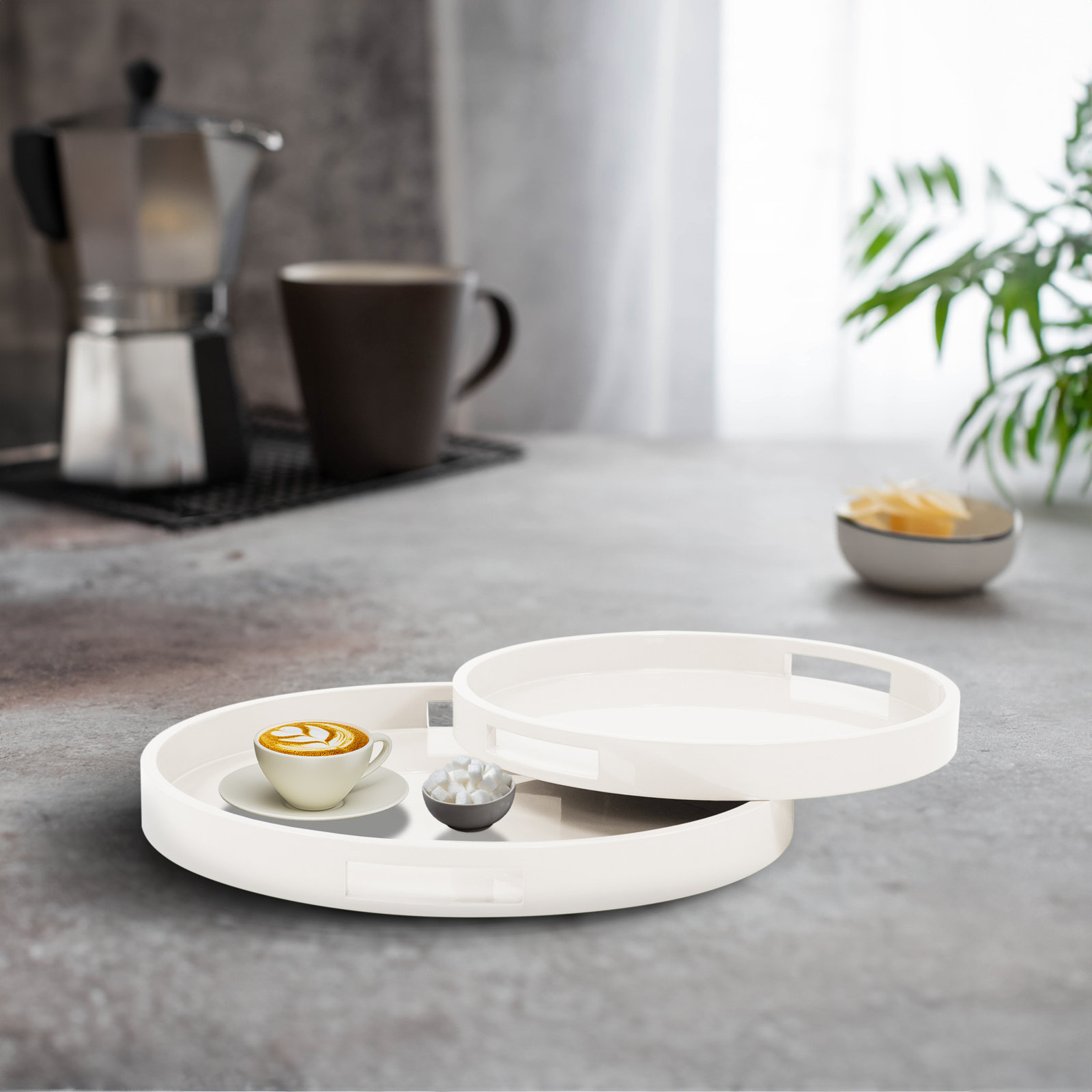 Parke Decorative Tray, Rectangular, Beige
