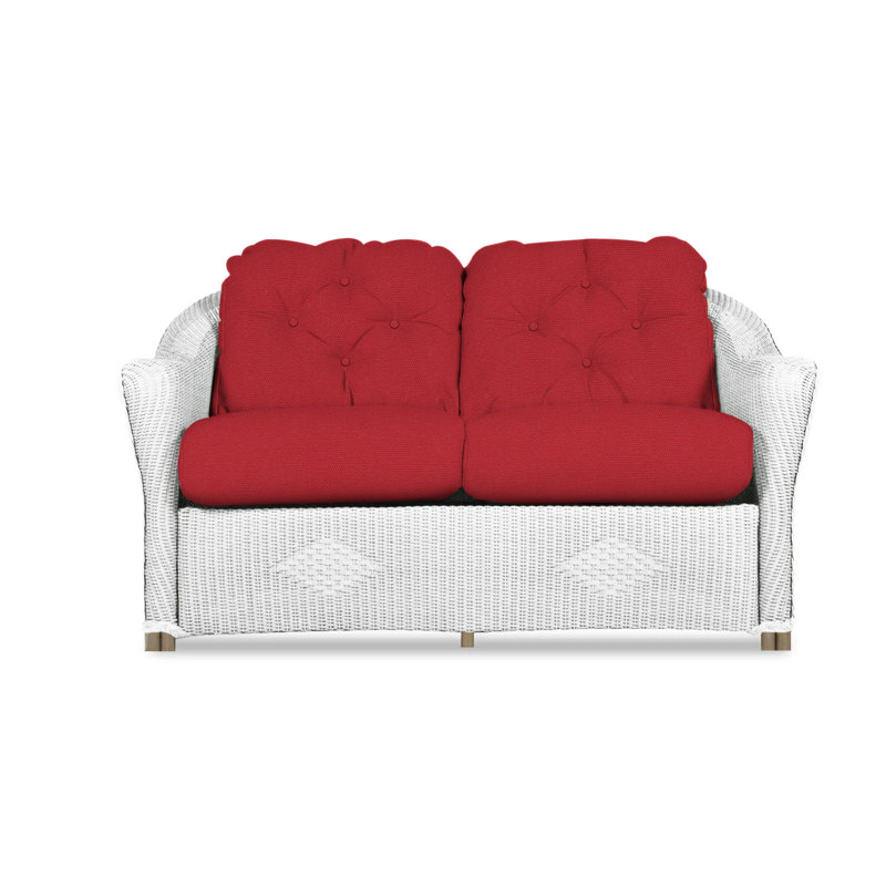 Reflections Outdoor 2 - Seat Loveseat, White, Rollo Linen