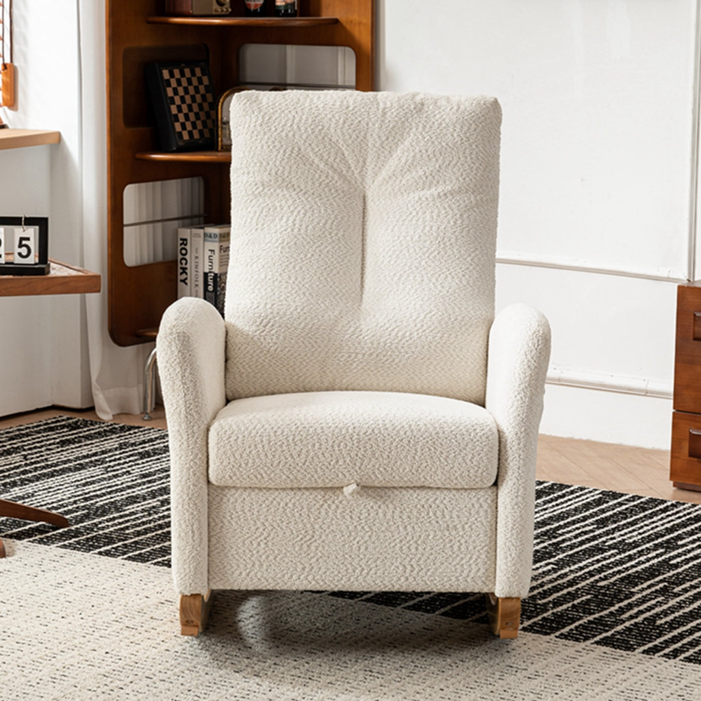 George Oliver Accent Rocking Chair With Footrest And High Back | Wayfair