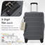Valise rigide 24 po ABS à carreaux, valise de voyage extensible durable avec roulettes pivotantes, verrou TSA