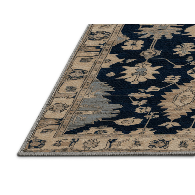 Machine Washable Overdyed Gray Area Rug