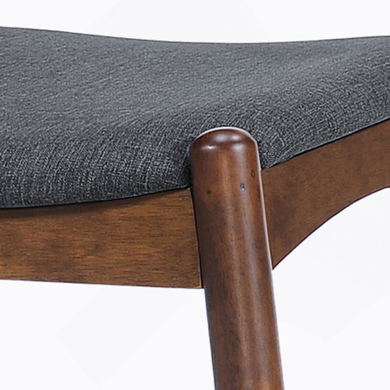 Chaises en tissu, ensemble de 2, Gris anthracite, Marron foncé