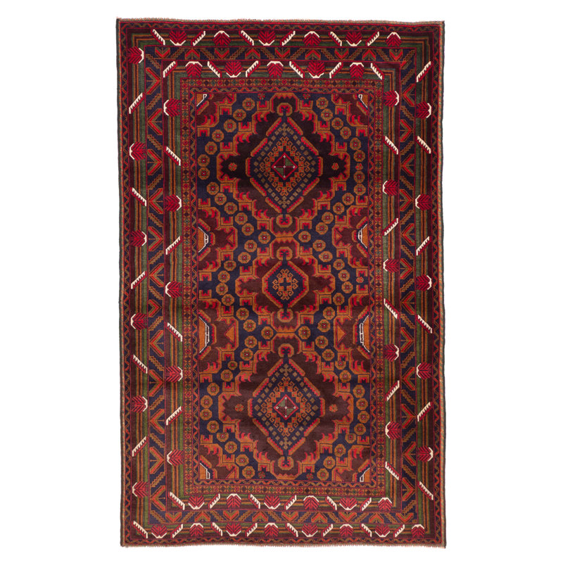 Tapis brun Teimani 4 pi 0 po x 6 pi 8 po