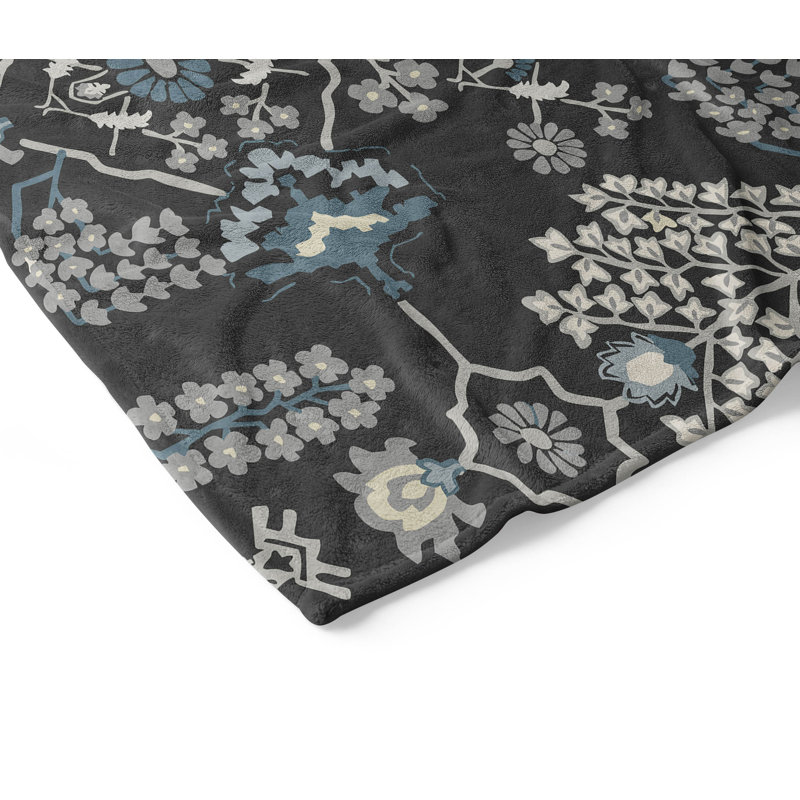 Jeté en velours Zoey, Gris anthracite, L 60 po x l 50 po