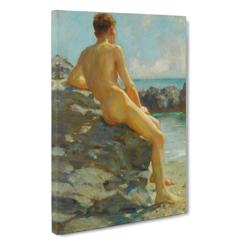 The Bather by Henry Scott Tuke - Wrapped Canvas Painting, 50cm H x 35cm W x 3cm D