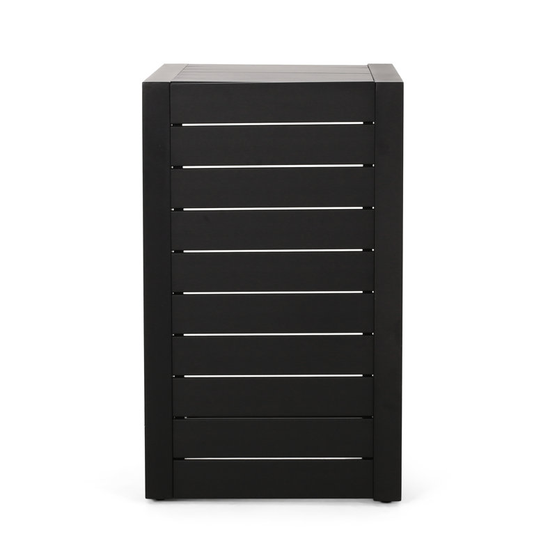 Table d'appoint moderne en aluminium noir mat pour table de jardin