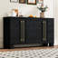 Buffet noir avec cadre et tablettes réglables