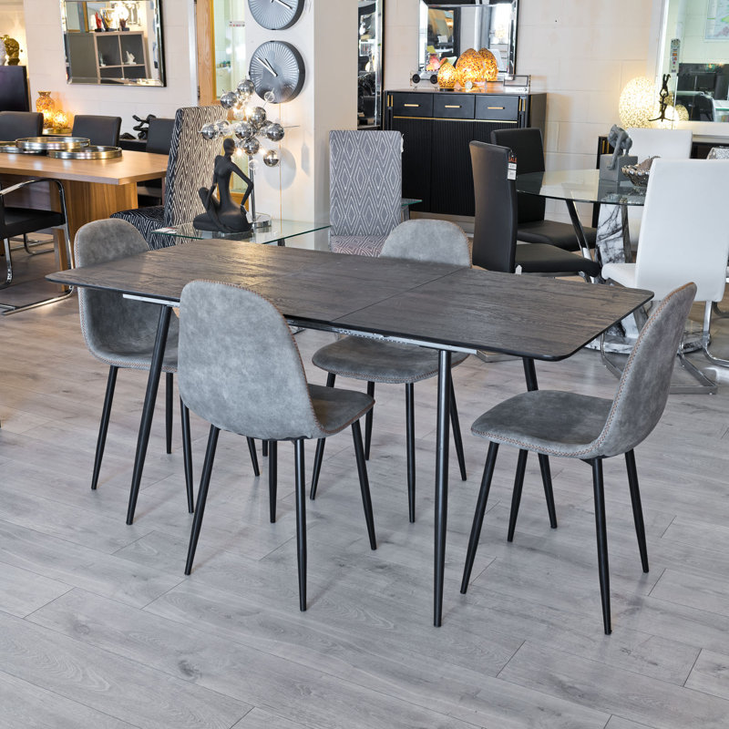 Abbottstown 4 - Person Dining Set, Black, Mocha